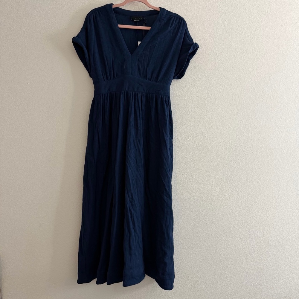 HATCH Maternity Women’s Indigo The Rosa Dress Size 0 NWT - Picture 2 of 5